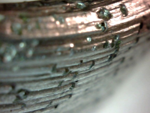 Алмазная коронка под микроскопом